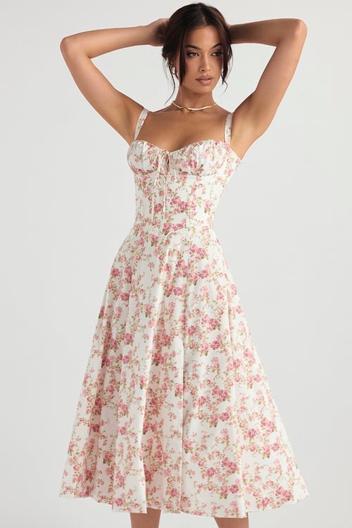 Cecilia® | Elegant Bustier Summer Dress With Print