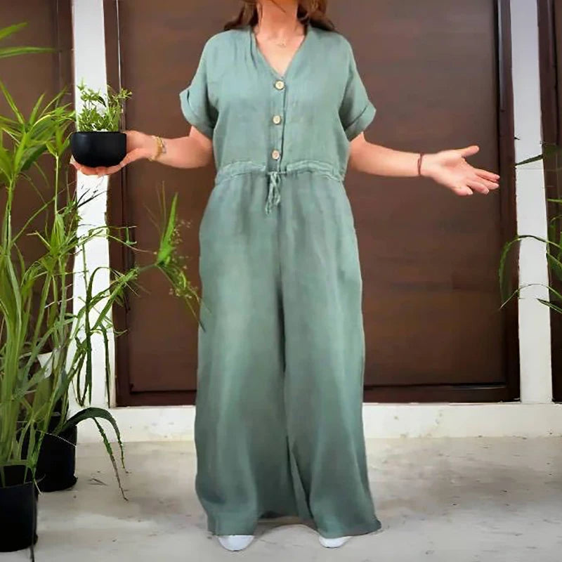 Ariana® | Pink linen jumpsuit