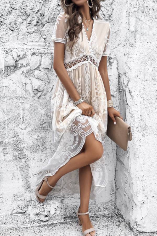 Berta® | Lace maxi dress