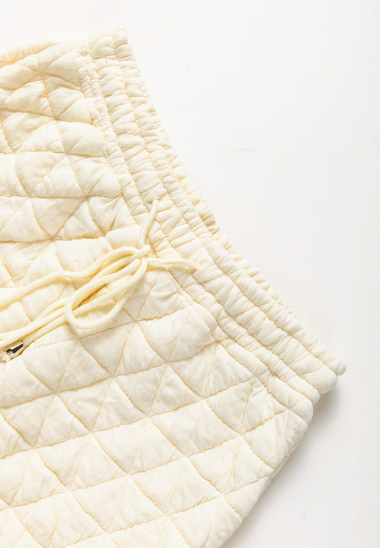 Amira® | Quilted hooded top and drawstring shorts set