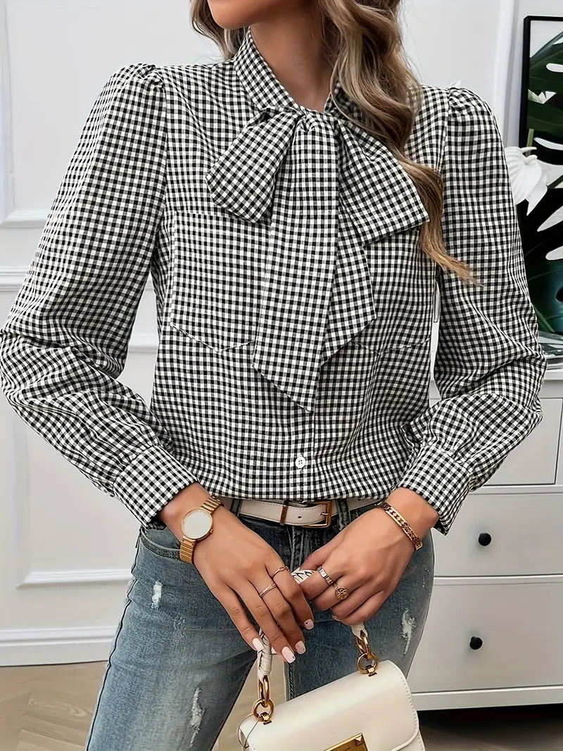Allegra® | Cotton Blouse With Bow Tie