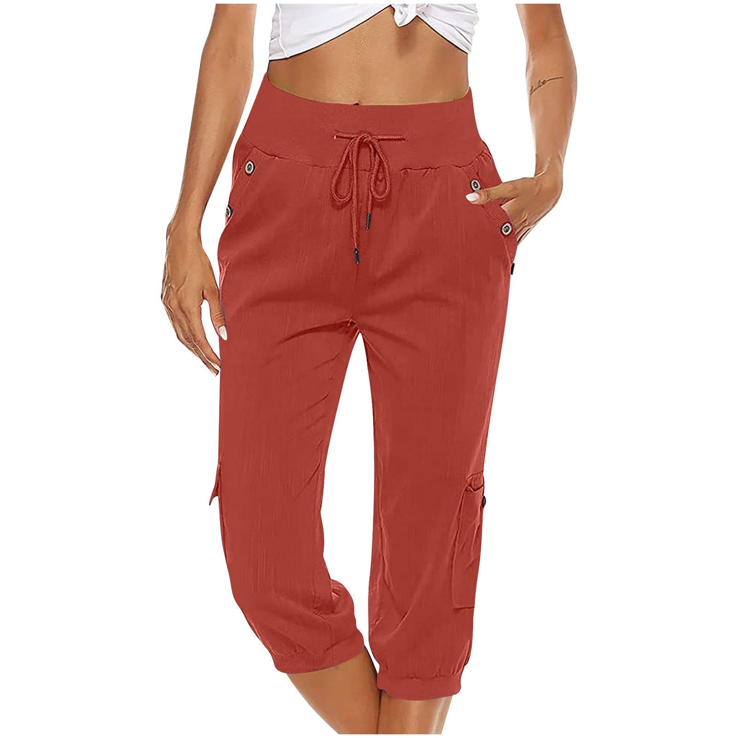 Ana® | Straight Trousers With Elastic Waist And Drawstring