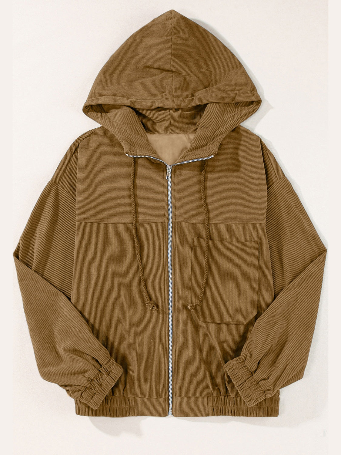 Edith® | Long sleeve hooded jacket with drawstring and zip fastening