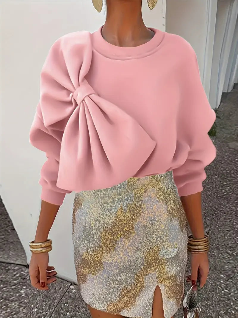 Blythe® | Oversized cotton sweater with bow