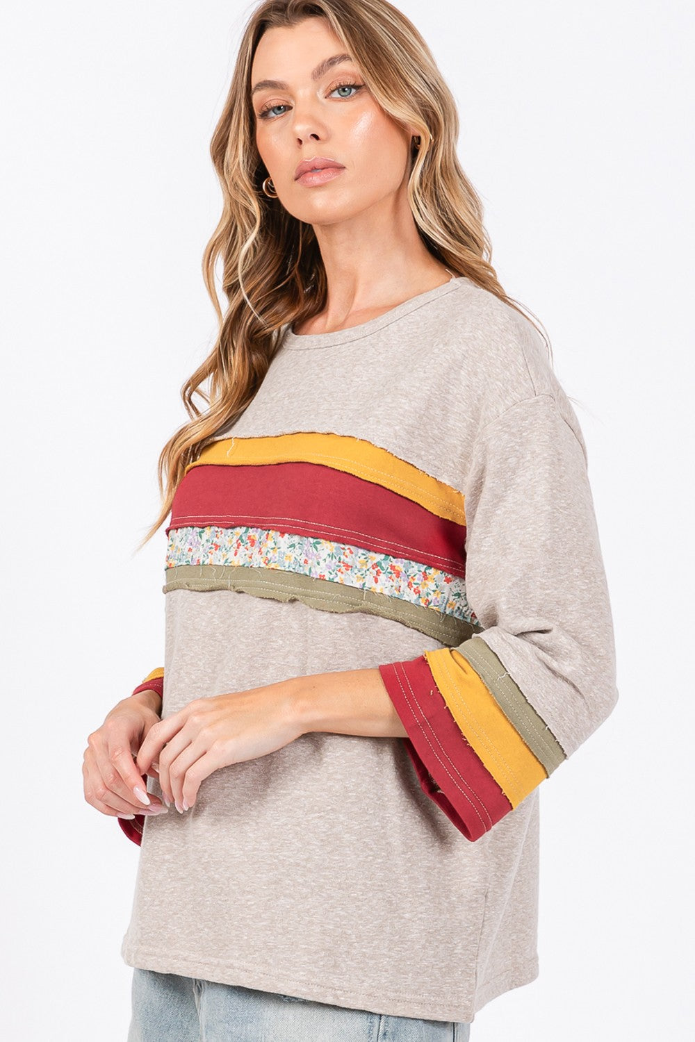 Edith® | French terry color block t-shirt