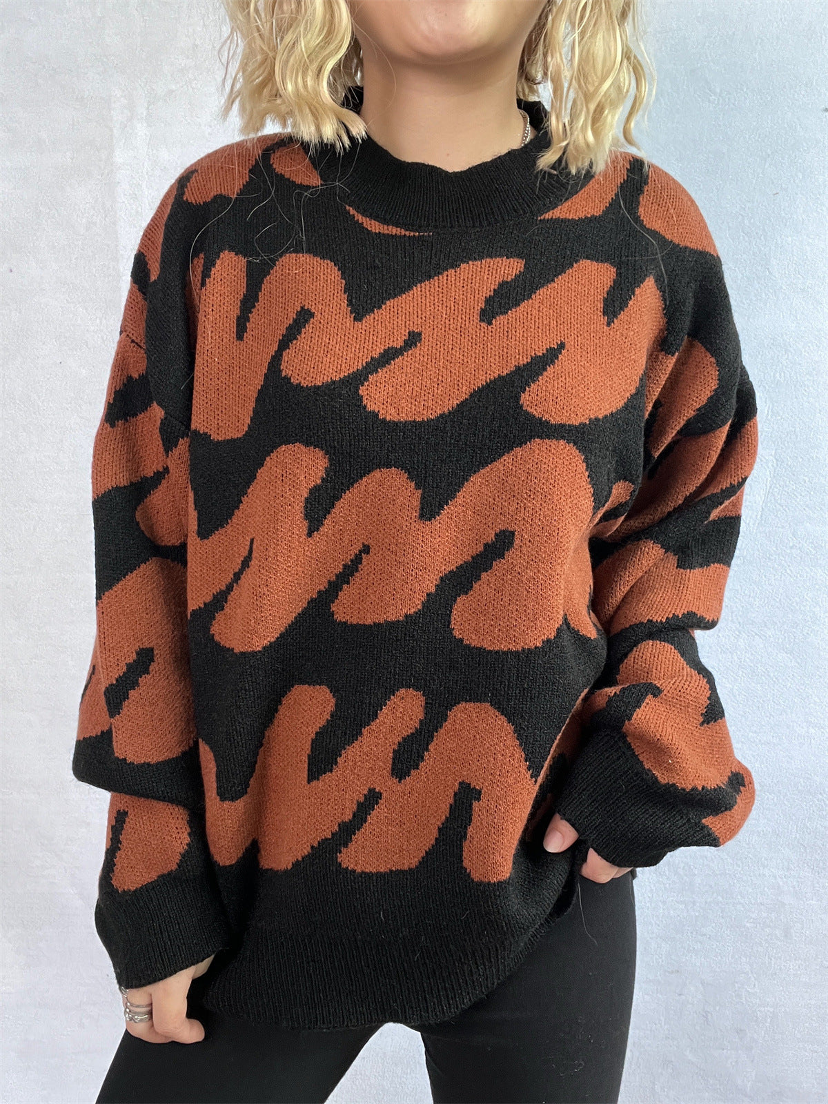 Anita® | Contrasting long-sleeved sweater with a crew neck