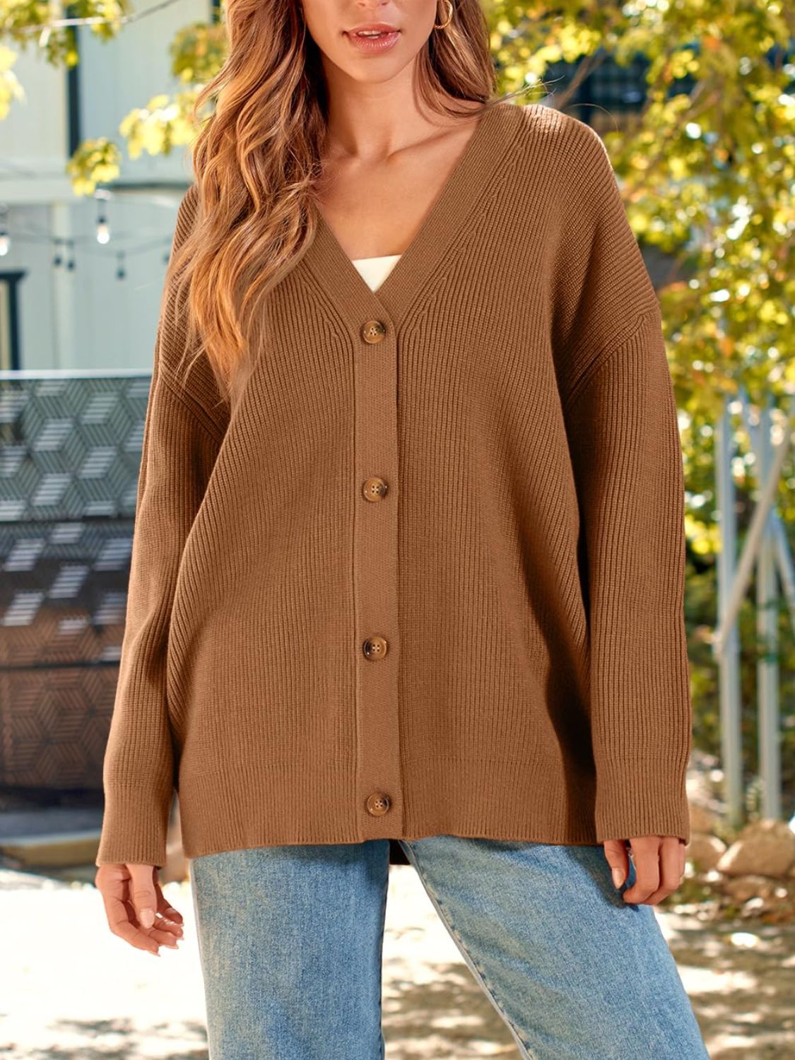 Consuelo | Long-sleeved cardigan with button placket
