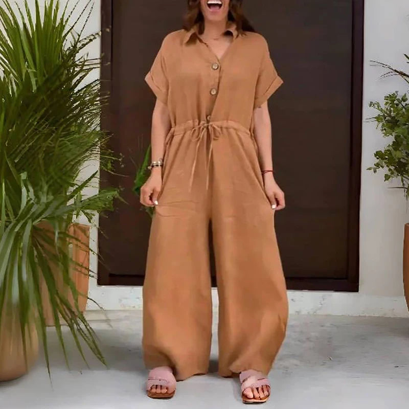 Ariana® | Pink linen jumpsuit