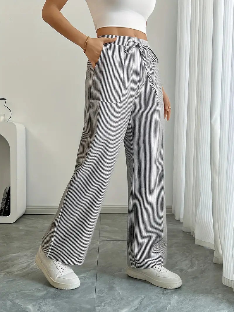 Linda | Elegant Striped Pants with Pockets in Trendy Colors
