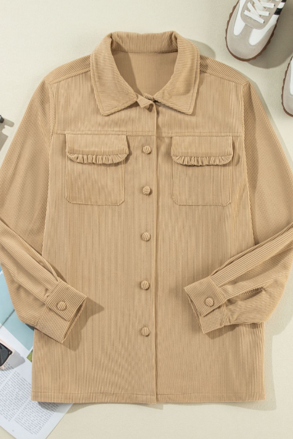 Balbina | Long-sleeved jacket with ruffles and buttons