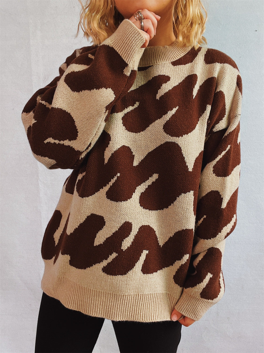 Anita® | Contrasting long-sleeved sweater with a crew neck