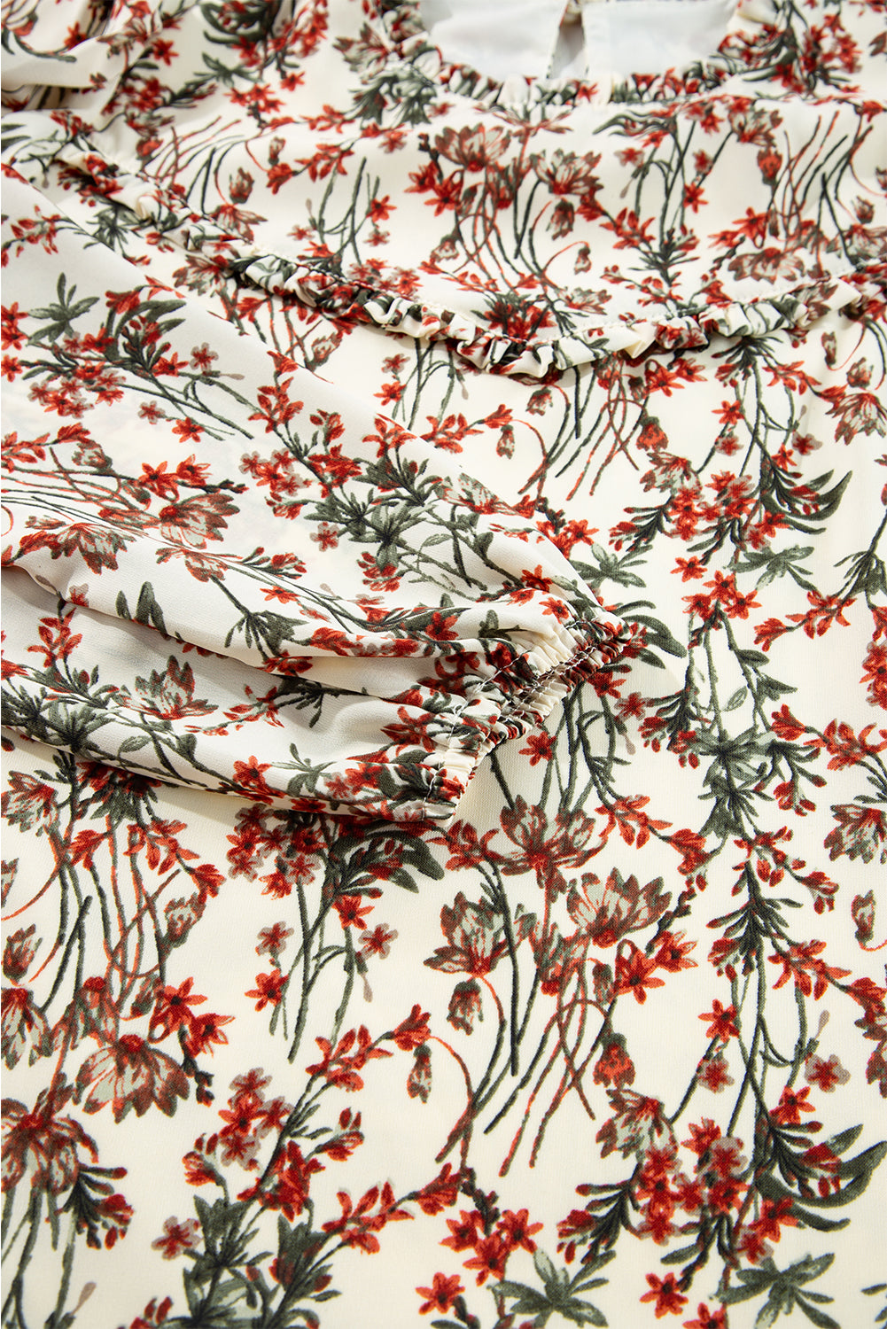 Alma® | Floral long sleeve dress with a crew neck
