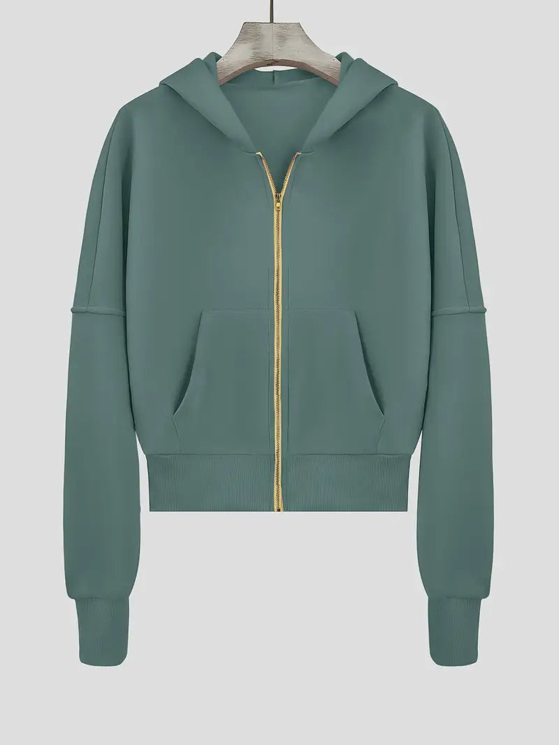 Carmela® | Short zip-up cotton hoodie