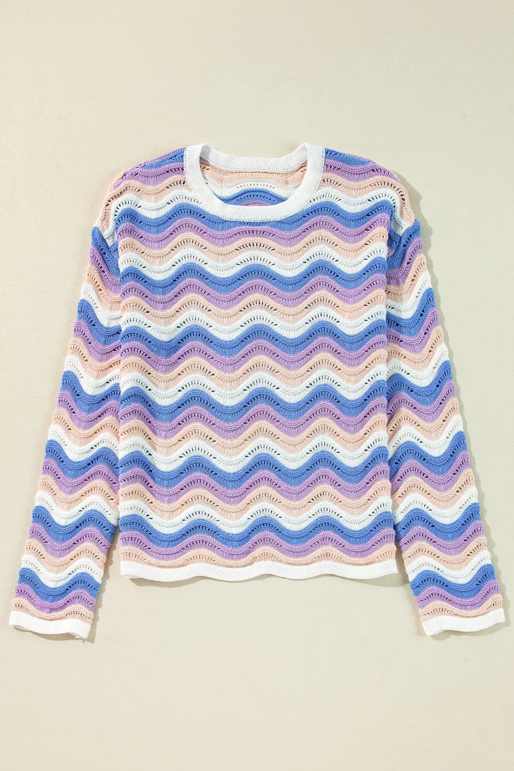 Elisa® | Long-sleeved sweater with contrasting wavy stripe
