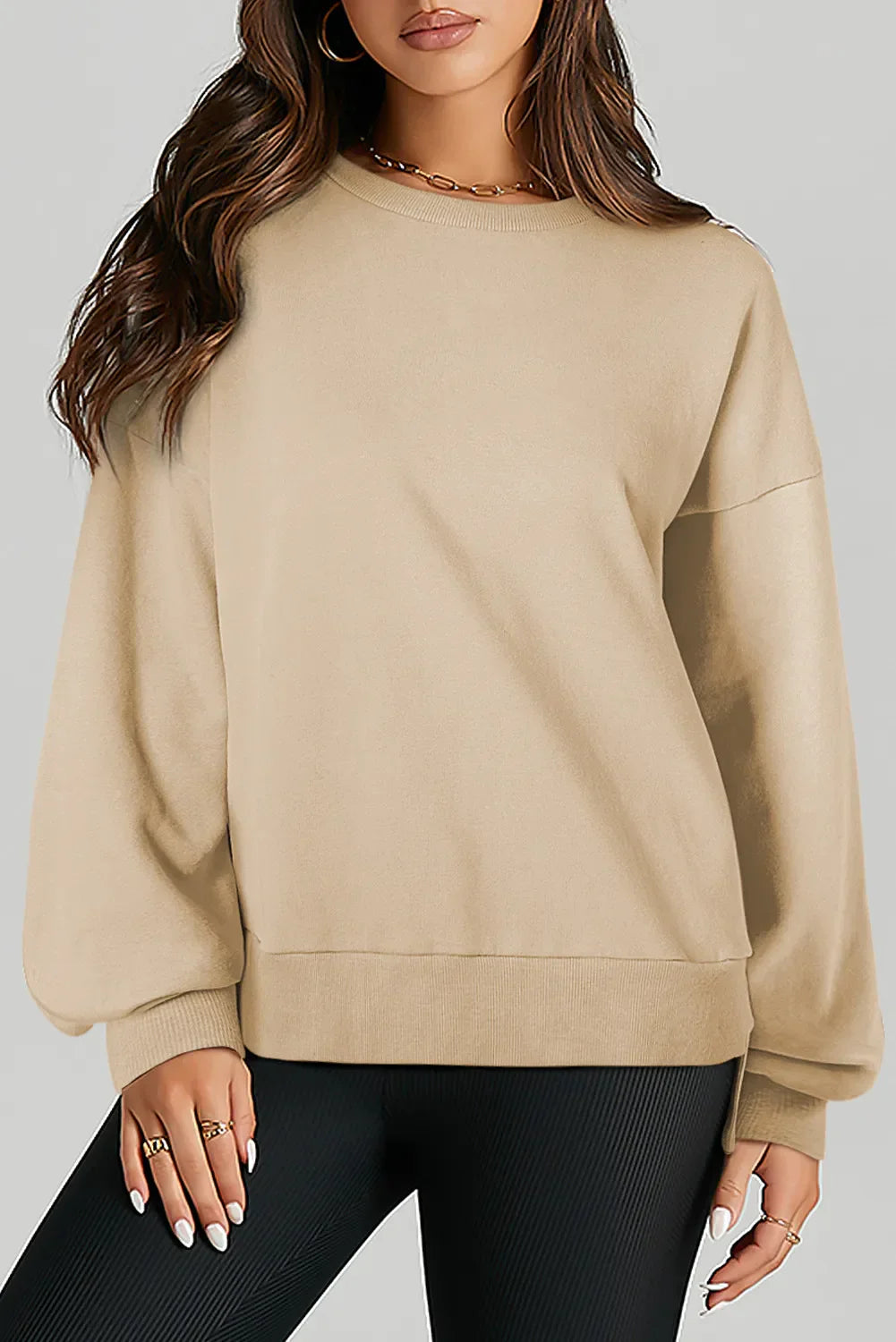 Claudia® | Long-sleeved sweatshirt with a high, low crew neck