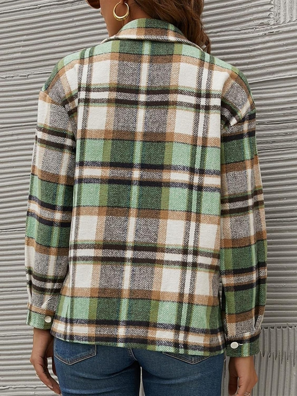 Dafne® | Checked, long-sleeved jacket with a collar