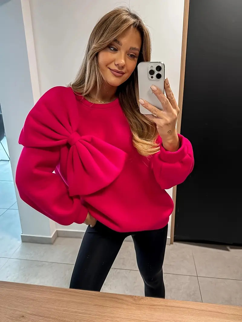 Blythe® | Oversized cotton sweater with bow