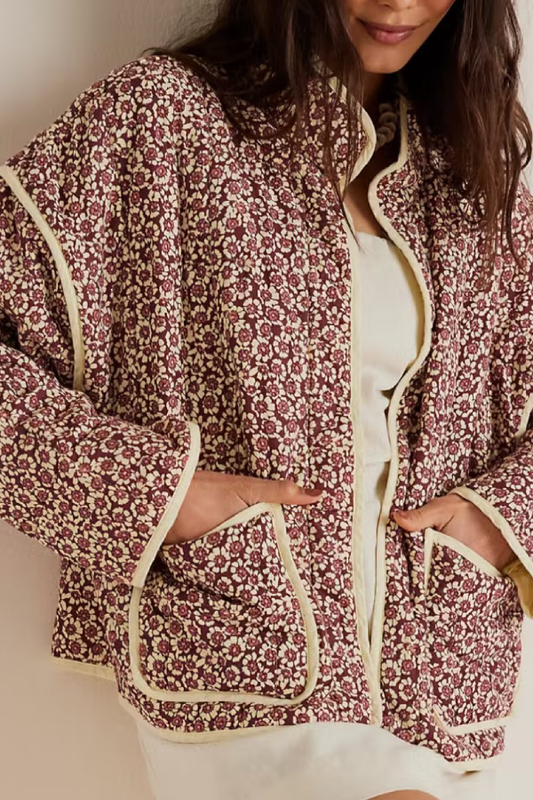 Antonia® | Floral Print Thin Pocket Cardigan Jacket