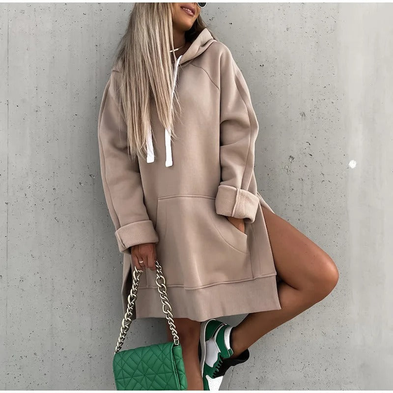 Edna | Oversized hooded dress with kangaroo pocket for women