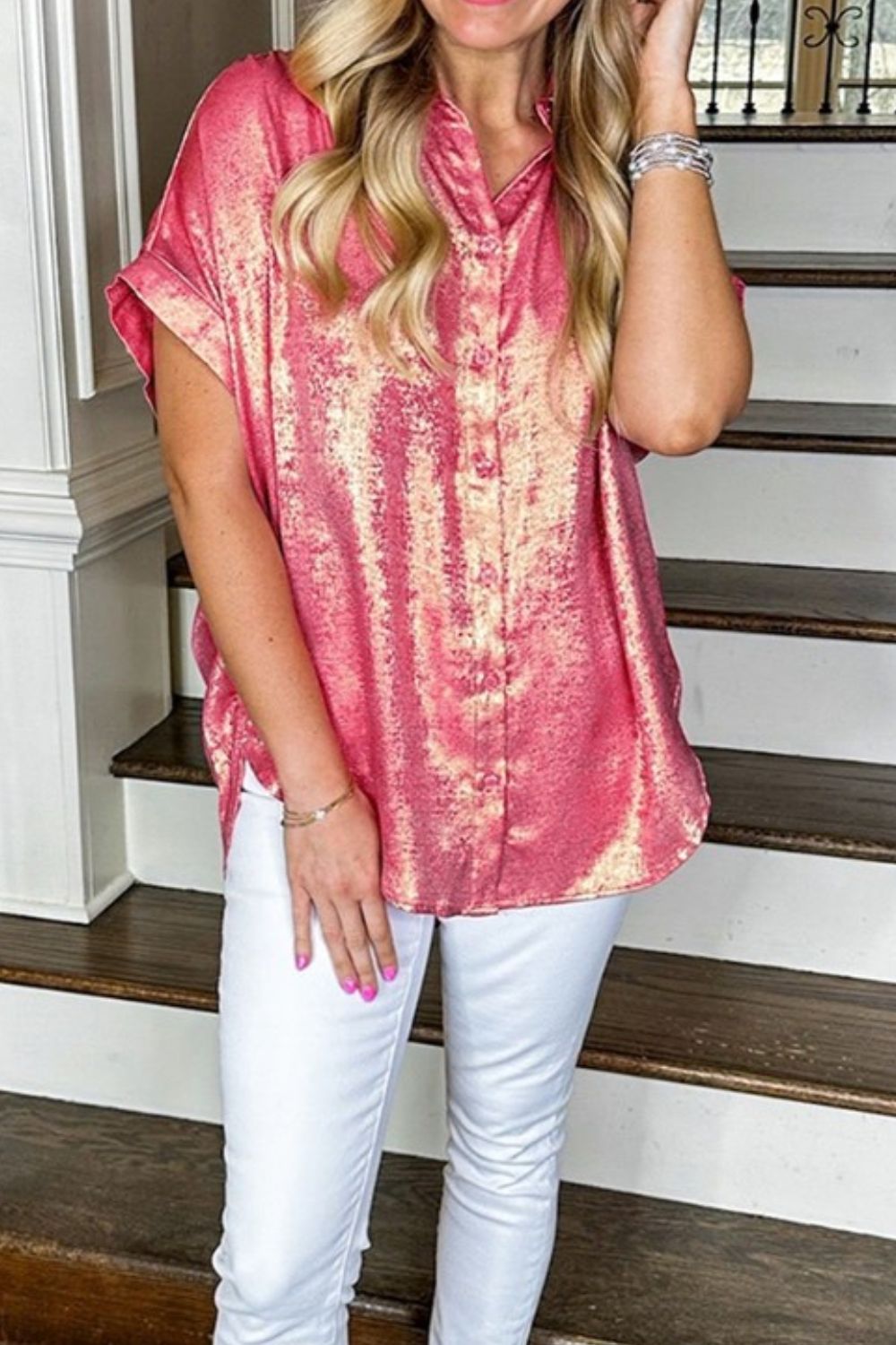Clara® | Short sleeve button down shirt