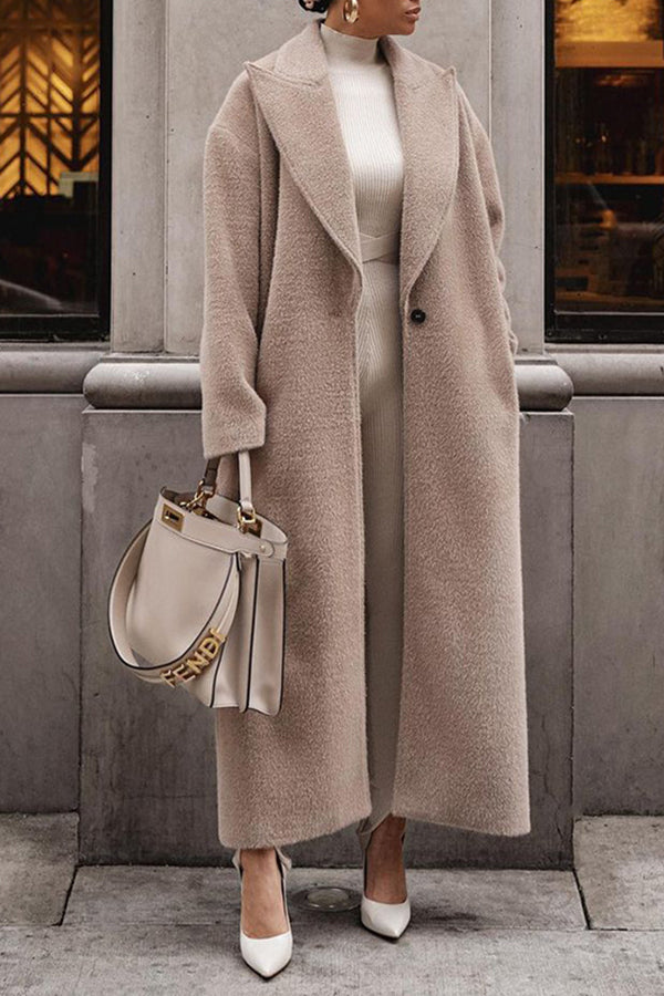 Elisa® | Warm coat long sleeve lapel women's plush top women's coat
