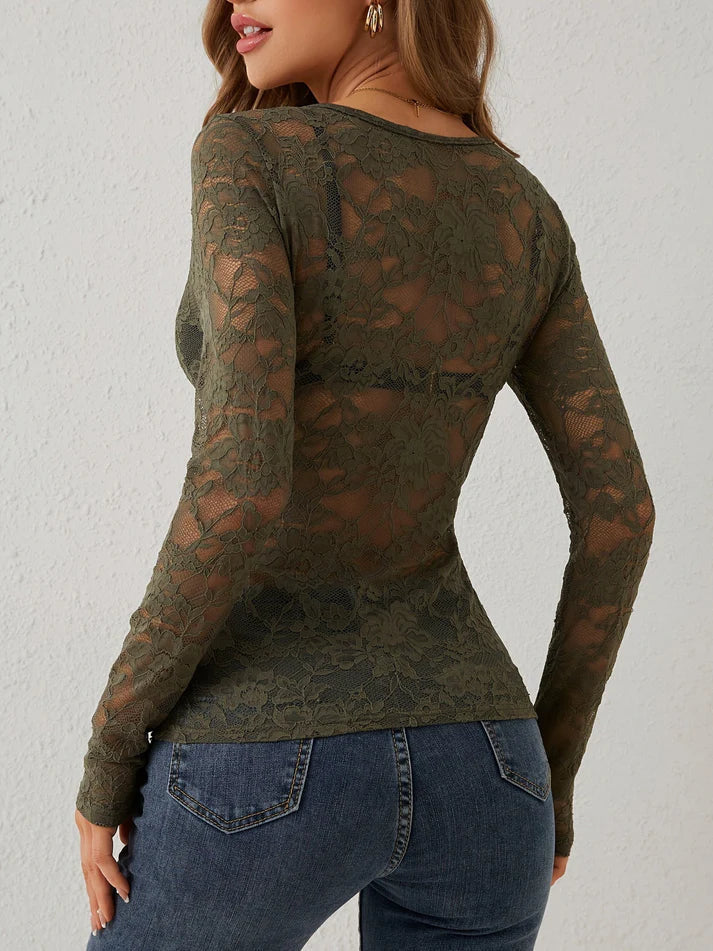 Buckey® | Long Sleeve Top With V-Neck And Lace