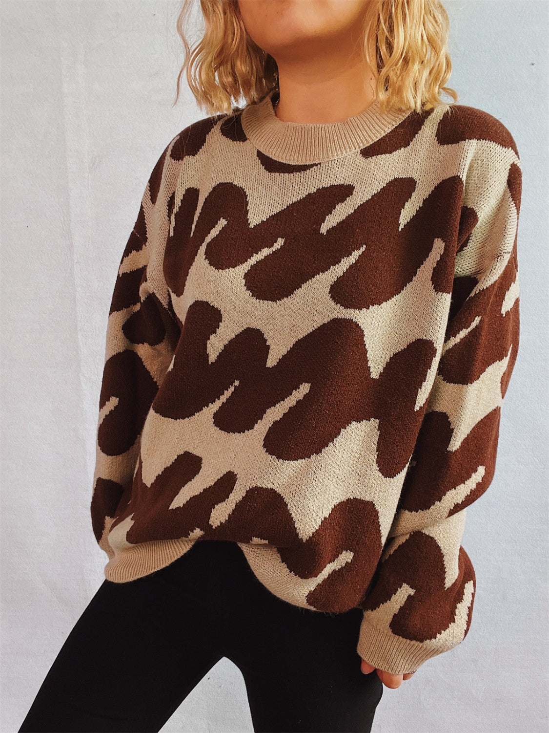 Anita® | Contrasting long-sleeved sweater with a crew neck
