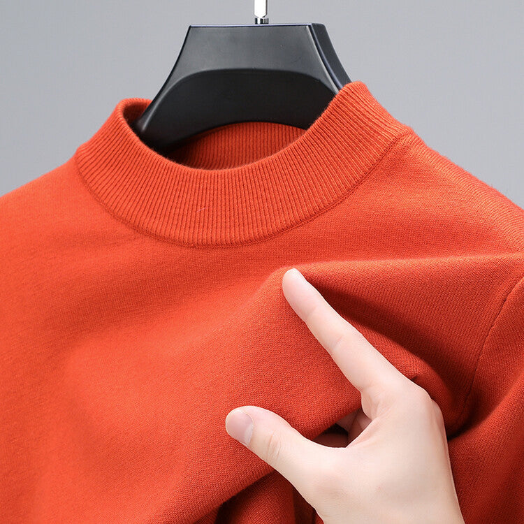 Brenda® | Men'S Sweater With Closed Collar And Bottom Hem