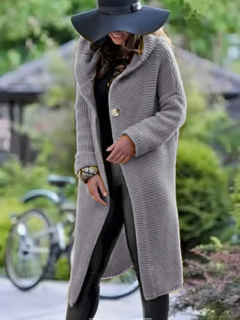 Cristina® | Long knitted cardigan with hood