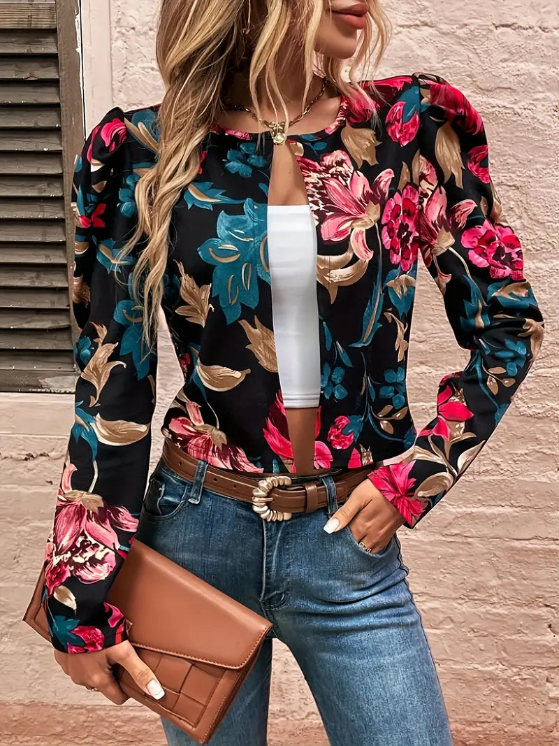 Audrey® | Floral Open Front Jacket