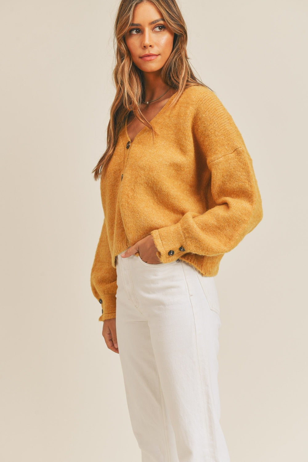 Angela® | MABLE long-sleeved cardigan with button placket