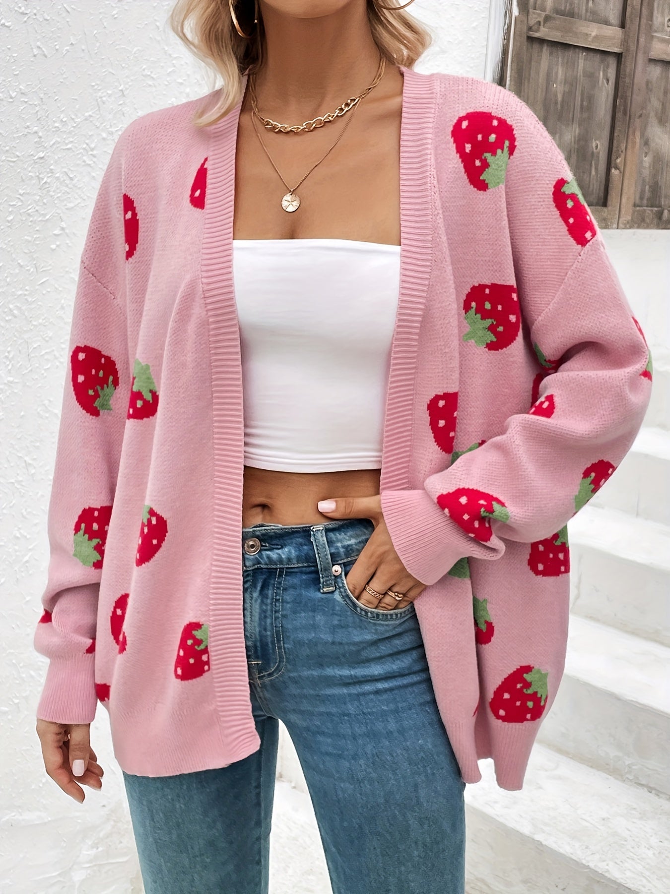Eliana® | Cardigan With Strawberry Pattern