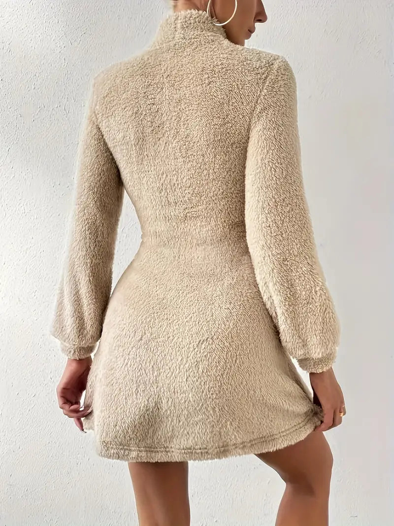 Ariadna® | Plush dress with turn-down collar
