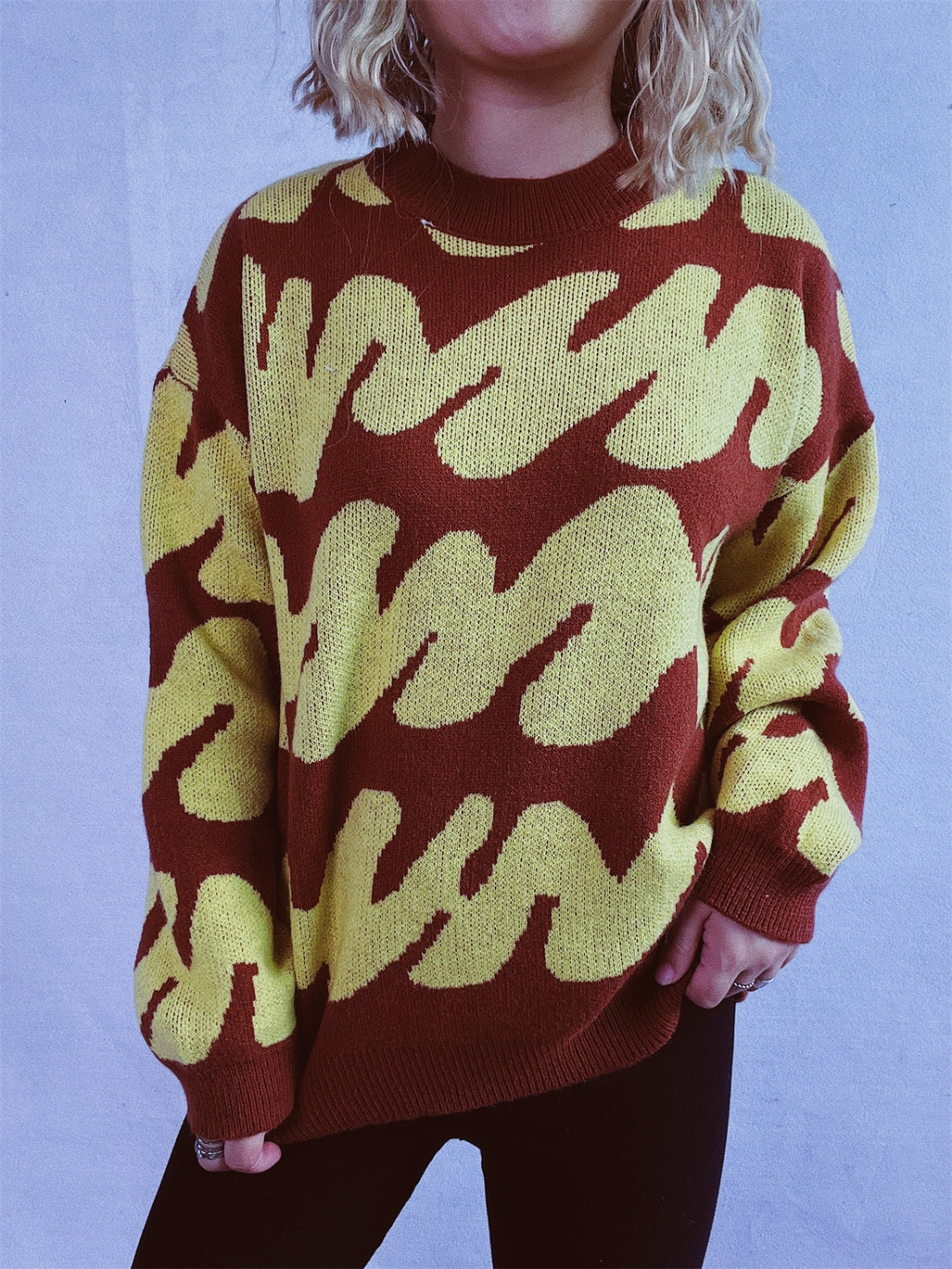 Anita® | Contrasting long-sleeved sweater with a crew neck