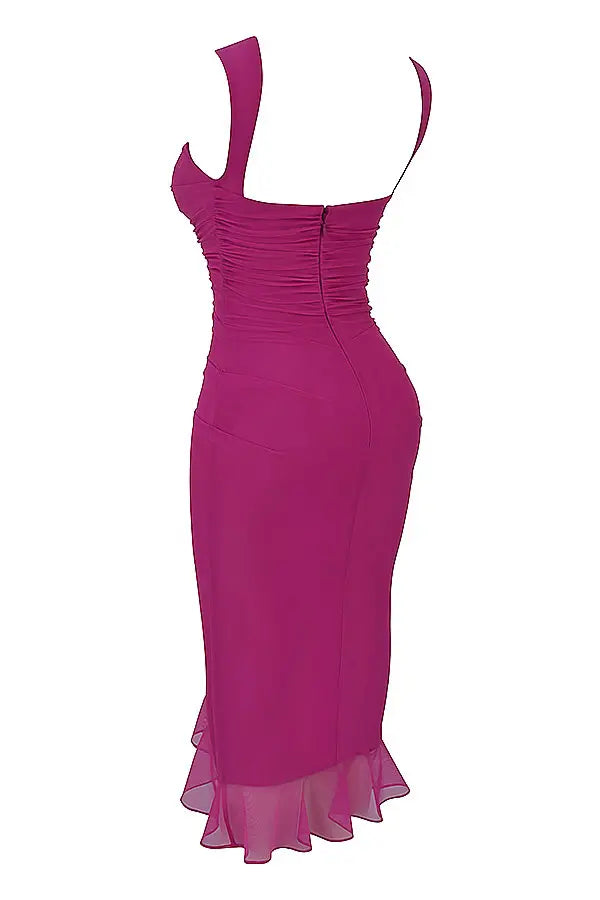 Maureen | Elegant Ruffle Midi Dress for All Occasions
