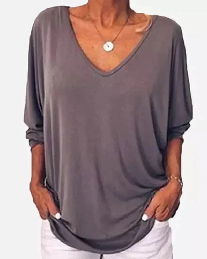 Claribel® | Chic V-Neck Blouse With Buttons And 3/4 Sleeves