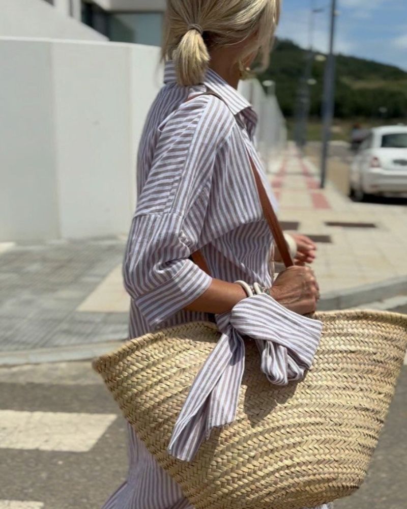 Bianca® | Elegant Striped Shirt Dress
