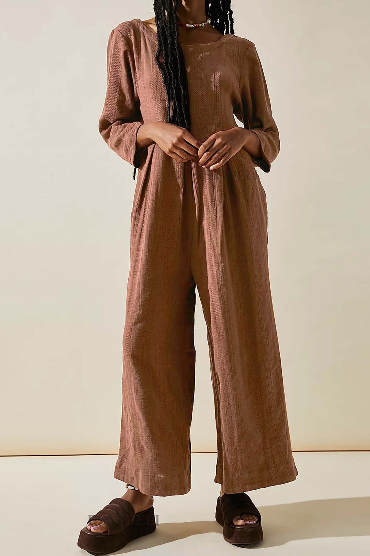 Eleonora® | Long-sleeved overalls with a round neckline