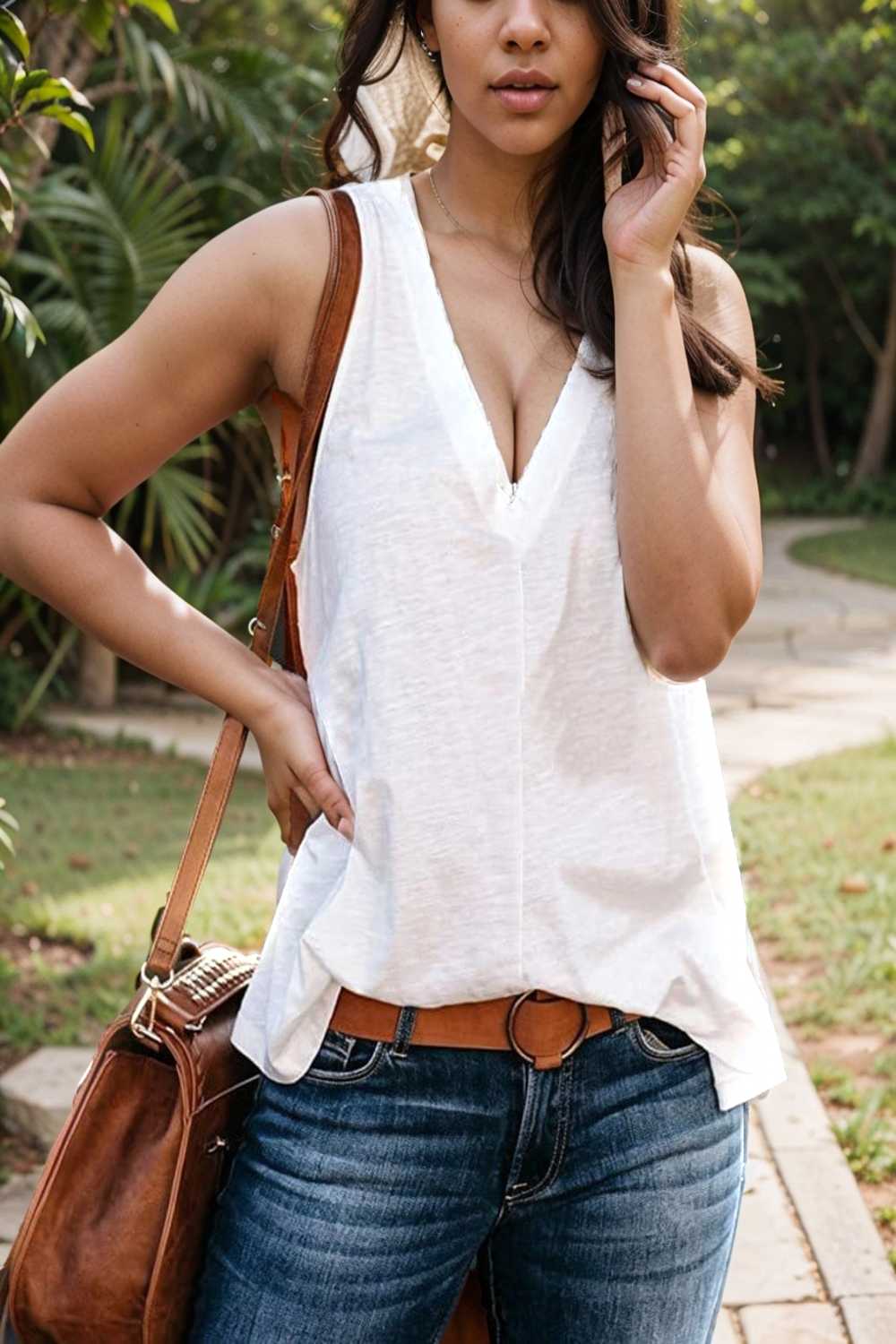 Berta® | Comfortable, sleeveless V-neck tank top in solid colors