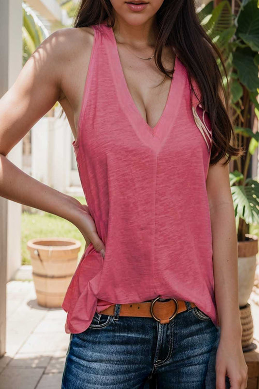 Berta® | Comfortable, sleeveless V-neck tank top in solid colors