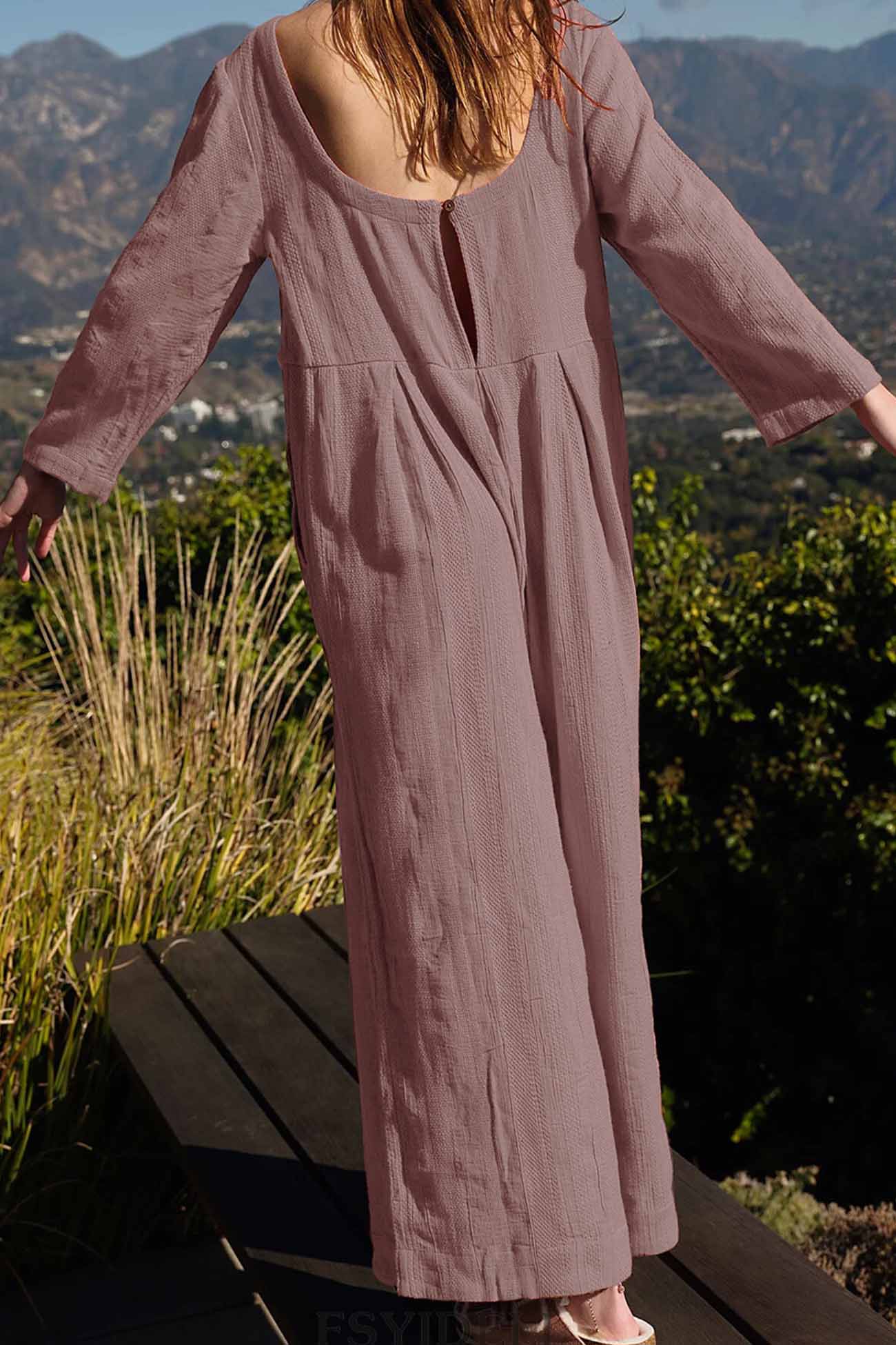Eleonora® | Long-sleeved overalls with a round neckline