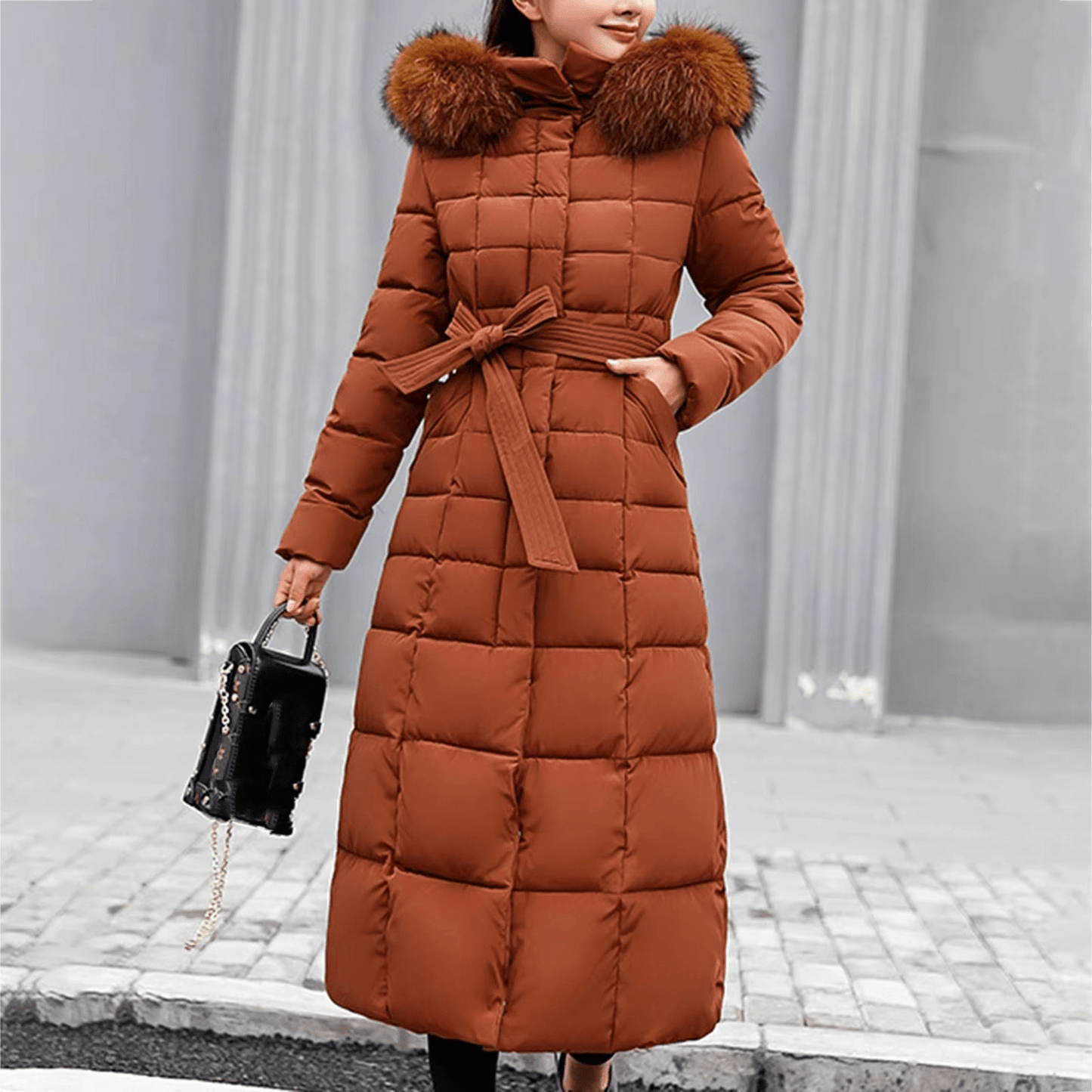 Debora | Silent down jacket with fur hood