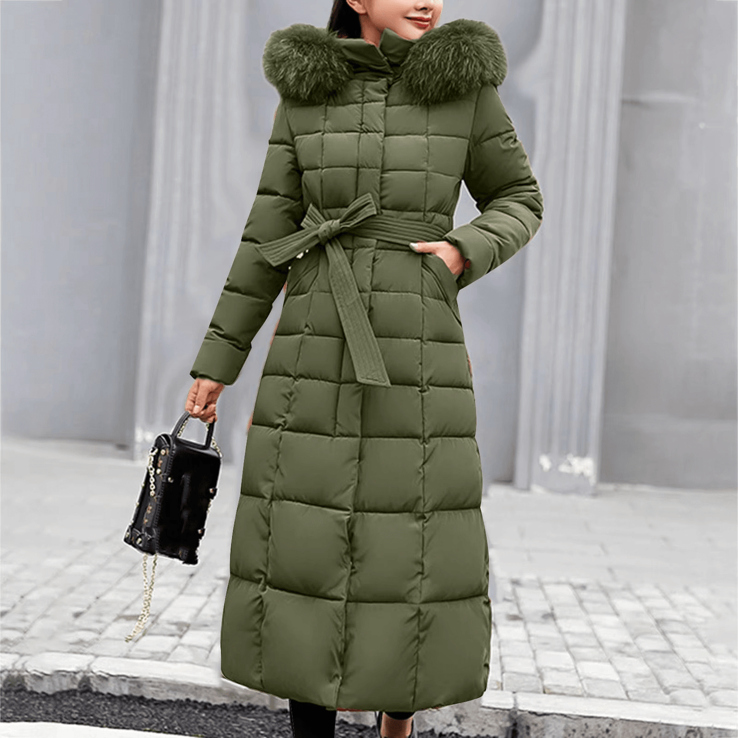 Debora | Silent down jacket with fur hood