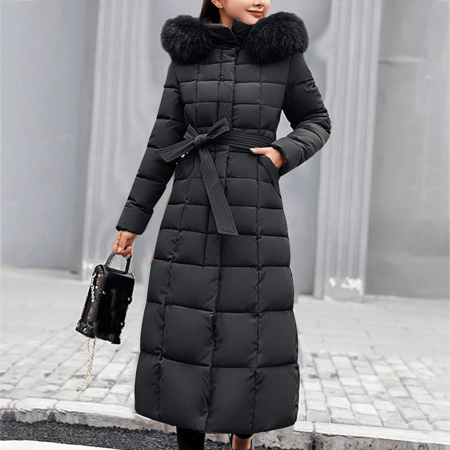 Debora | Silent down jacket with fur hood
