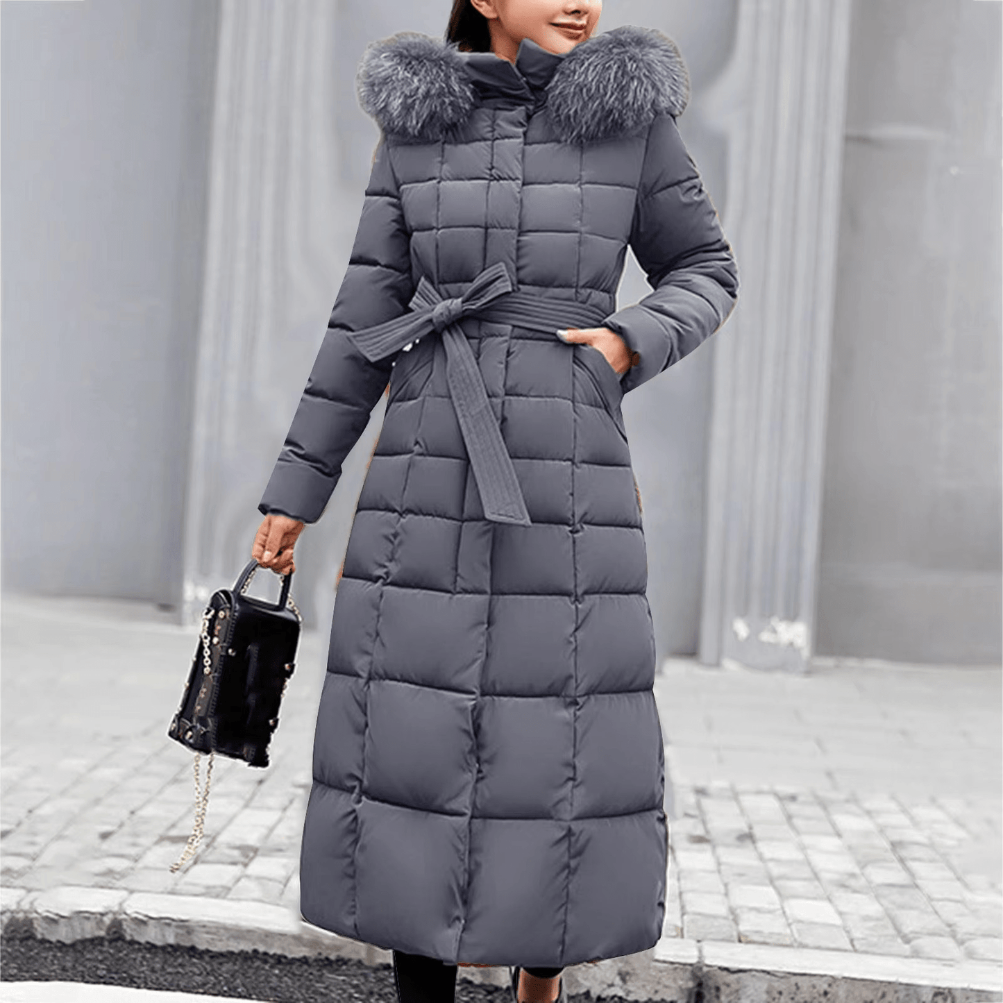 Debora | Silent down jacket with fur hood