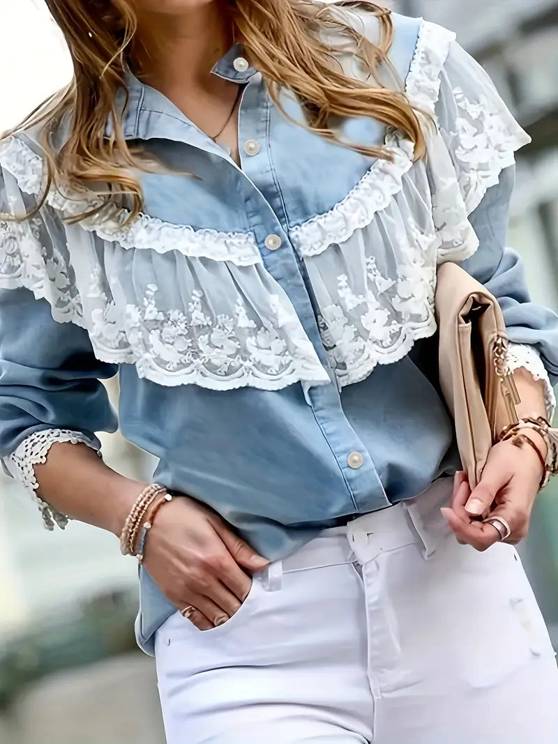 Anna® | Chic Cotton Denim Blouse