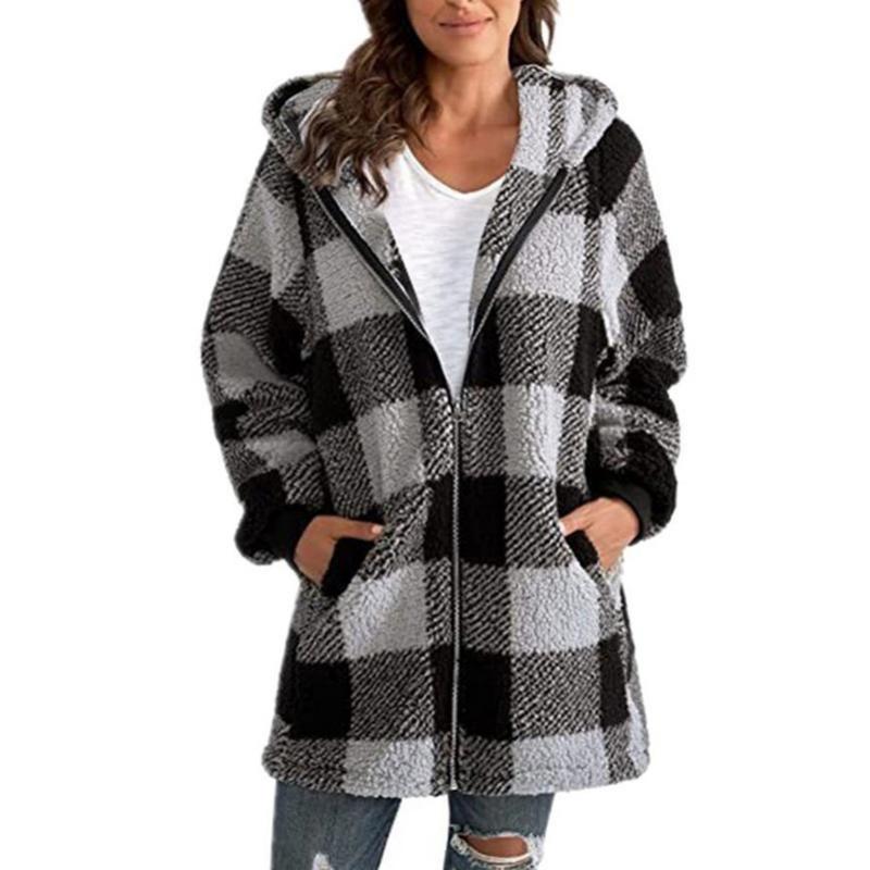 Alina | Checked hooded jacket for women