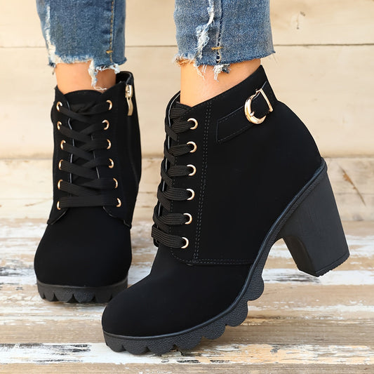 Brigitte® | Plain boots with a chunky heel
