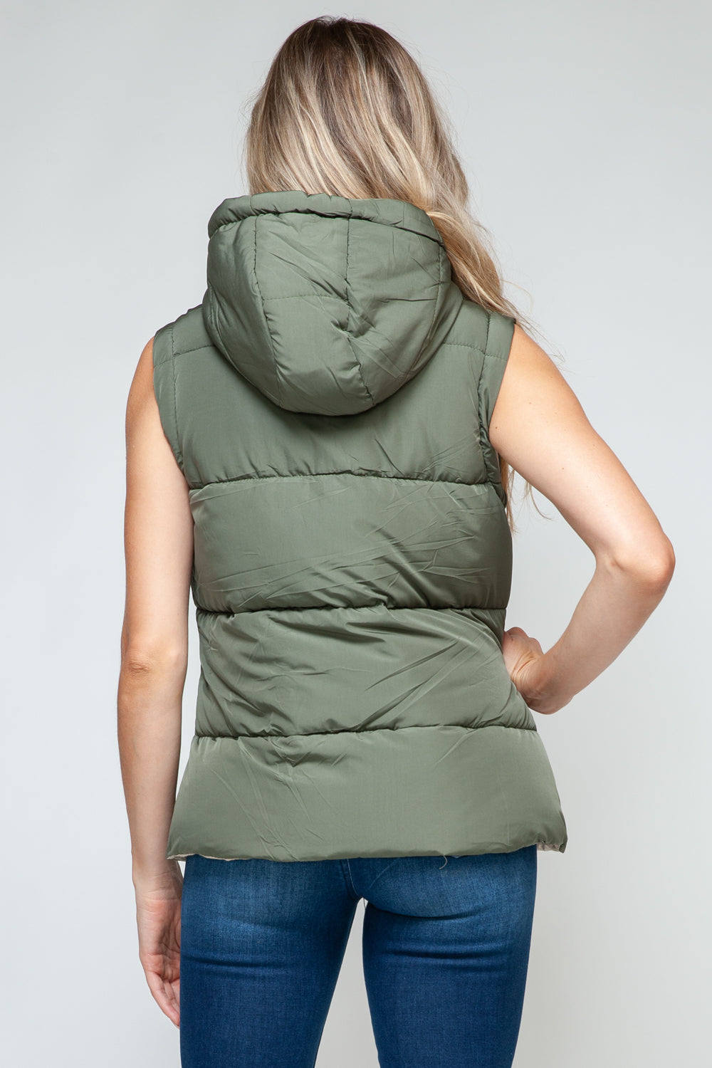 Dominique® | Snobbish hooded vest with snap and zip fastening