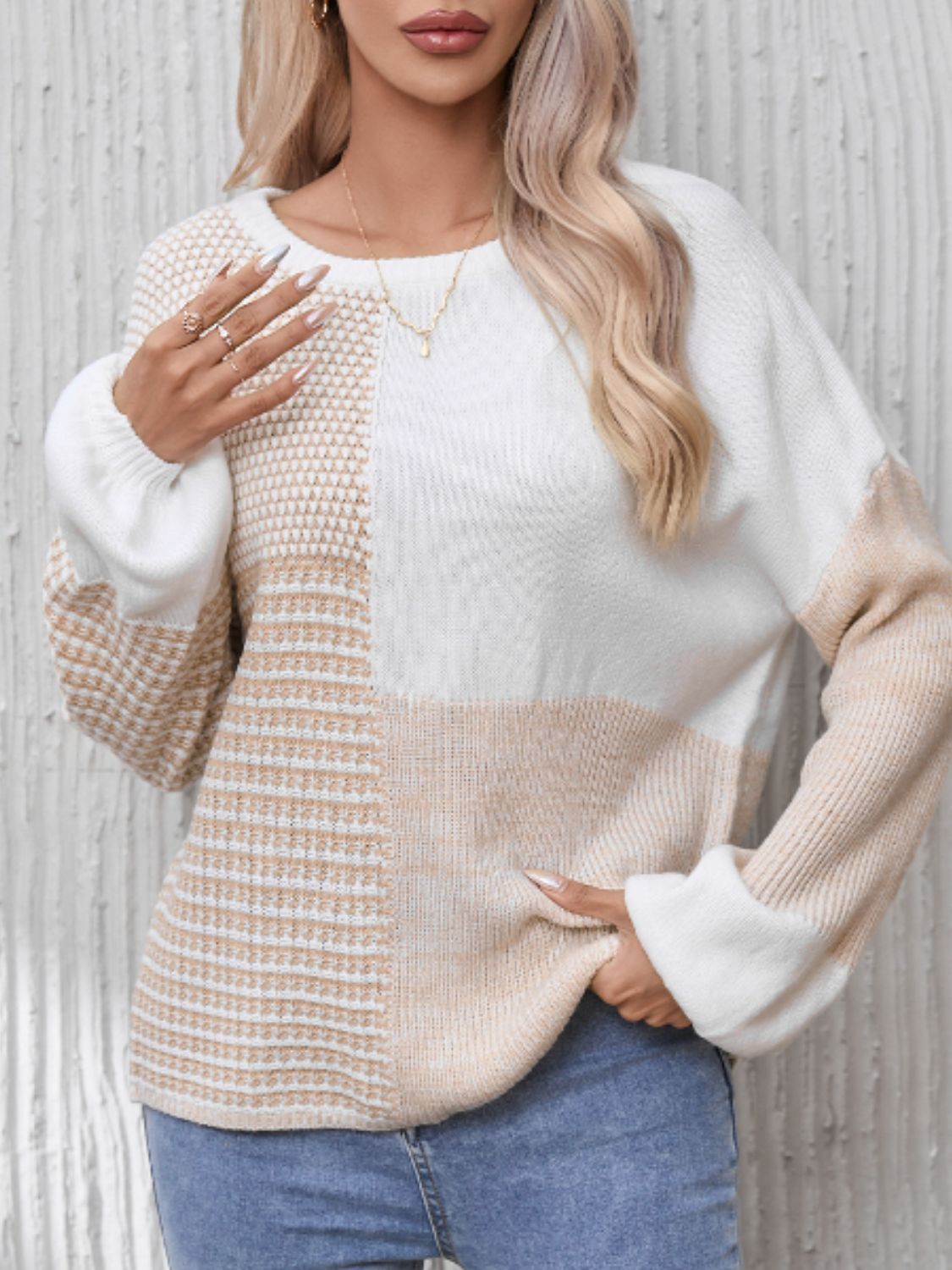 Dominica® | Contrasting long-sleeved sweater with a crew neck